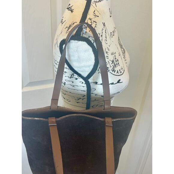 LAMARTHE PARIS TOTE SUEDE BROWN EMBROIDERED DETAILS MADE IN ITALY VERSATILE - Picture 16 of 16